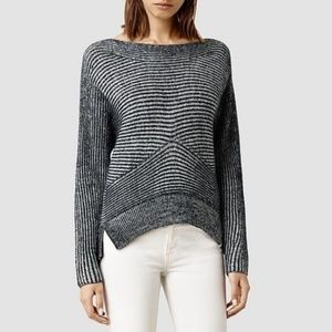 All Saints Black Mesa 100% Merino Wool Sweater
